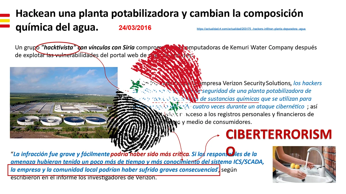 Ciberataque a una planta potabilizadora para cambiar la qumica del agua. 